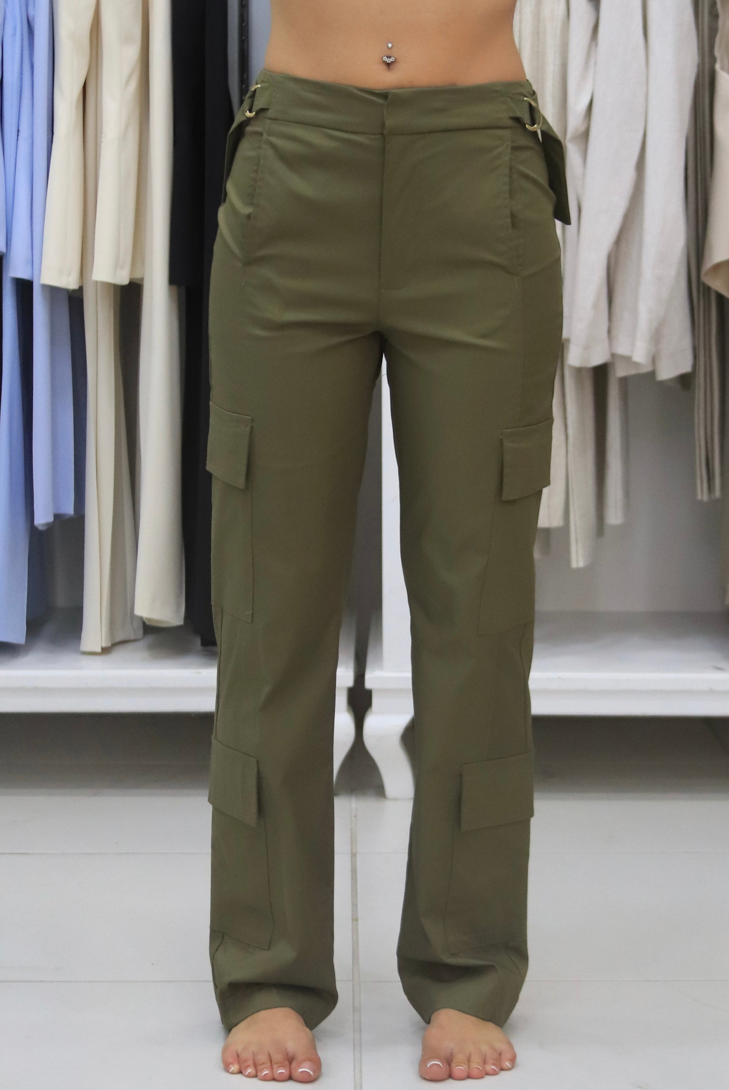 Pantalone cargo verde militare