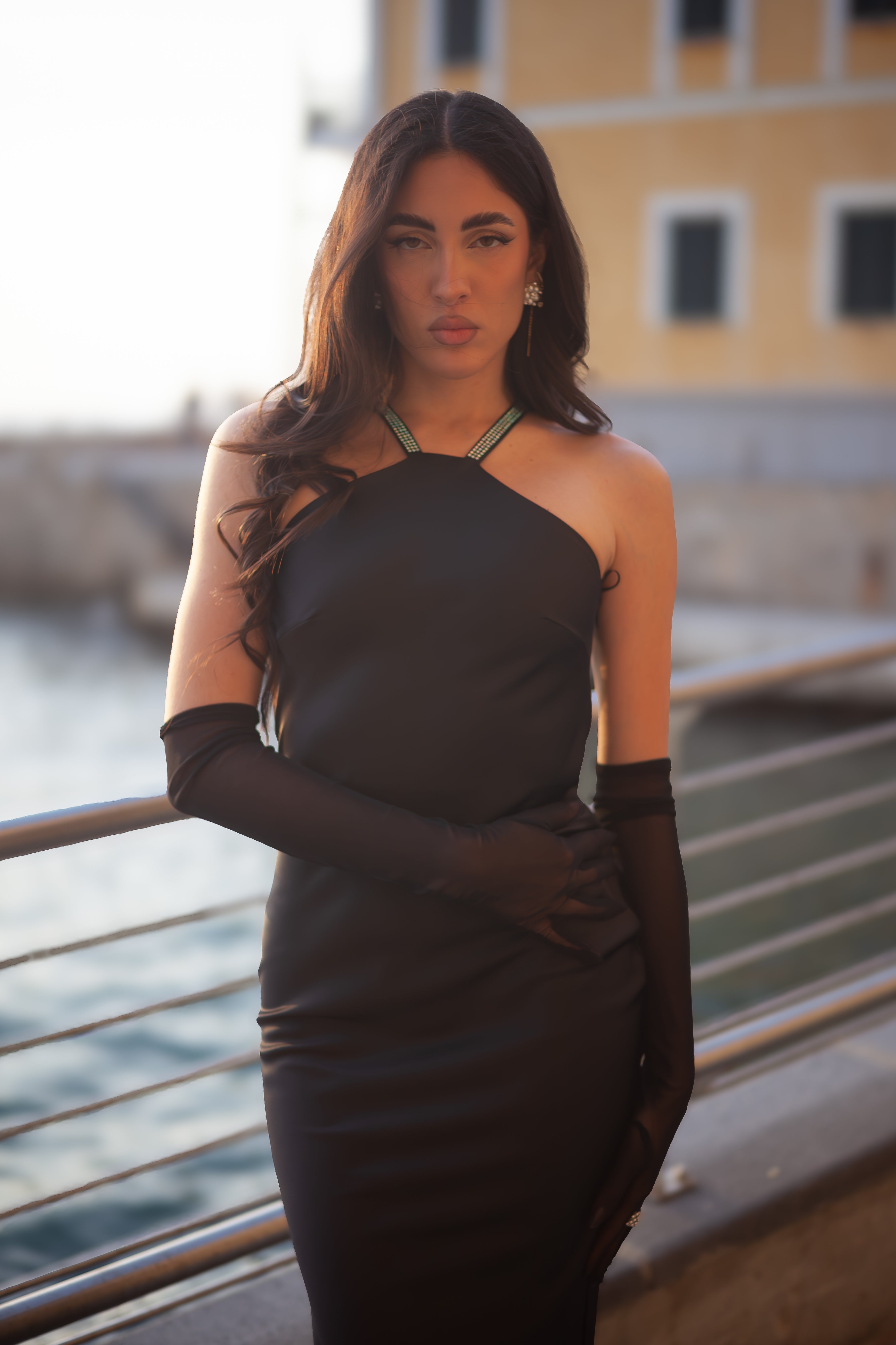 Vestito a sirena in raso