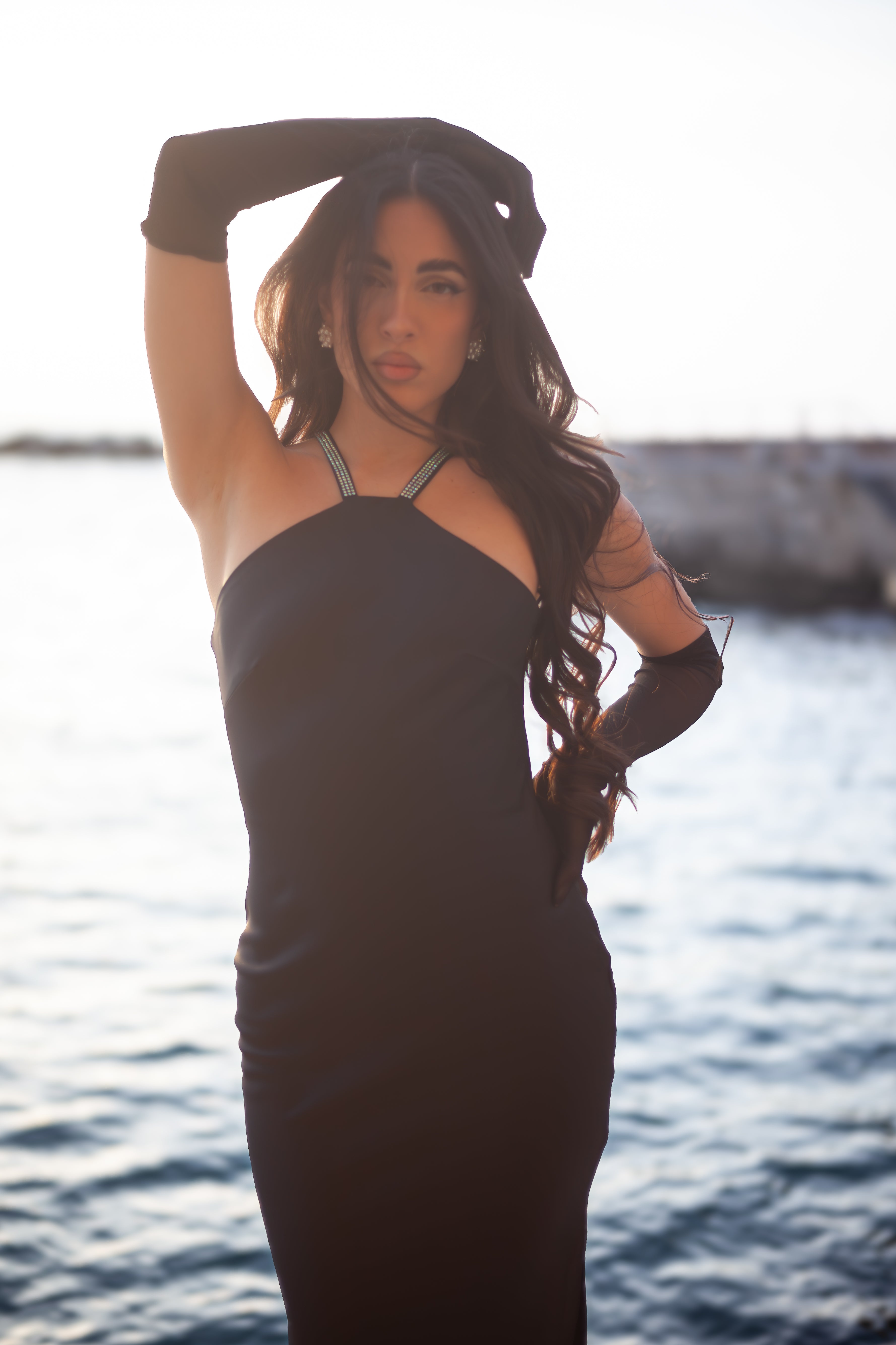 Vestito a sirena in raso