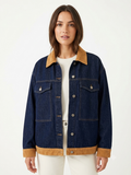Giacca di jeans con colletto in velluto