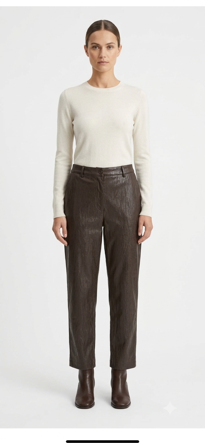 Pantaloni slim ecopelle