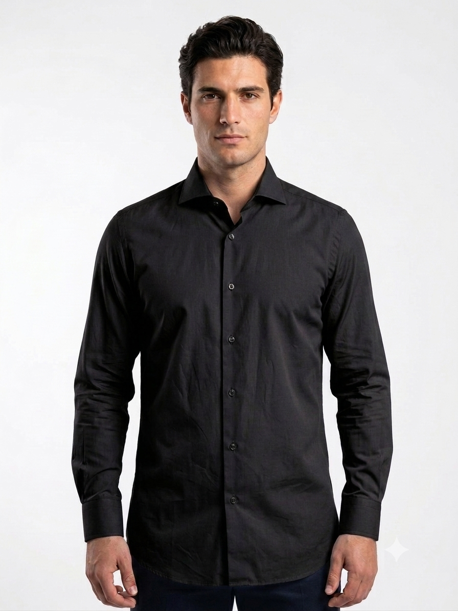 Camicia cotone nera